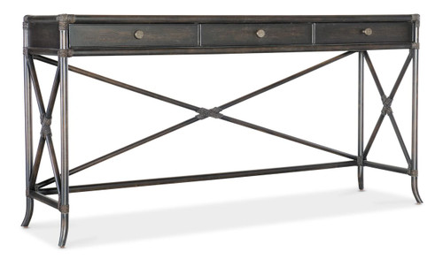 Hooker Furniture Retreat Pole Rattan Black Sand Console