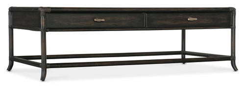 Hooker Furniture Retreat Pole Rattan Black Sand Cocktail Table