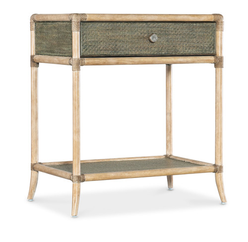 Hooker Furniture Retreat Pole Rattan Bedside Table in Green