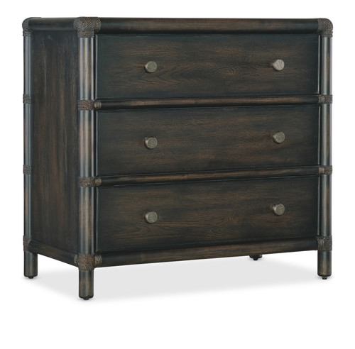 Hooker Furniture Retreat Pole Rattan Dark Wood Nightstand