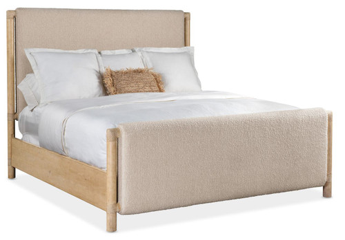 Hooker Furniture Retreat Queen Light Wood Upholstered Panel Bed