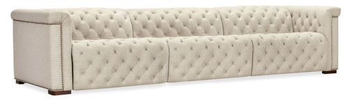 Hooker Furniture Savion Deux 3 Seat Fabric Sofa with Two Power Recliners and Three Power Headrests