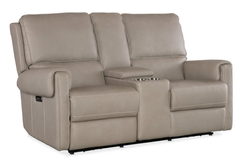 Hooker Furniture Somers Somers Dark Taupe Power Console Loveseat w/Power Headrest