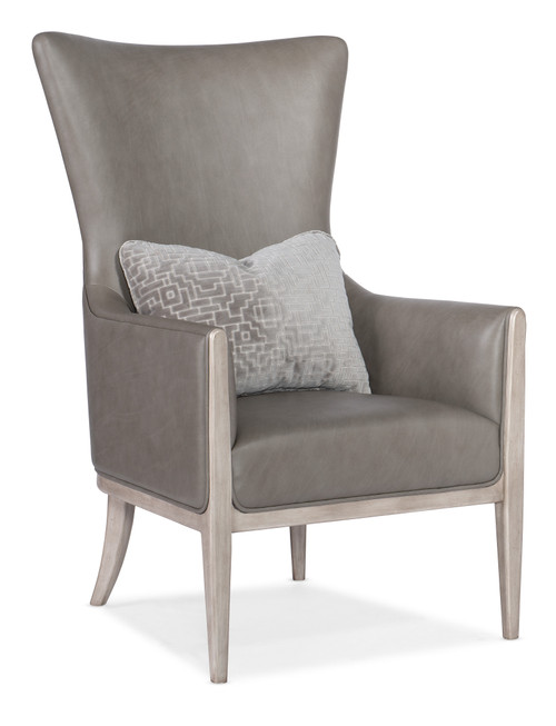Hooker Furniture Kyndall Guiltless Grey Club Chair with Accent Pillow