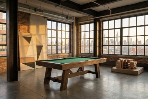 Tunbridge Pool Table in Weathered Brown