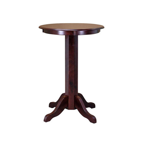 C.L. Bailey Level Best 30-inch Pub Table, round wooden table with a pedestal base and curved legs.
