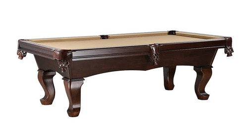 C.L. Bailey Elayna Slate Pool Table, traditional wooden billiard table with a dark finish and elegant carved legs.