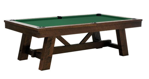 C.L. Bailey Tunbridge Pool Table & Shuffleboard in Weathered Brown, featuring a sturdy wooden frame and green felt playing surface for game entertainment.