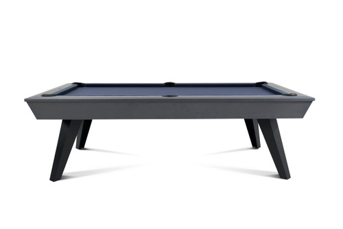 Doc & Holliday The Bellano Slate Pool Table by Doc & Holliday, modern sleek design with black legs and blue felt playing surface.
