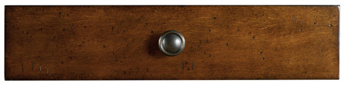 Hooker Furniture Tynecastle Bunching Bookcase, close-up of the wooden surface with a single round metal knob.