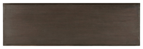 Hooker Furniture Curata Buffet/Credenza, image of a sleek, dark brown wooden sideboard with a modern design.