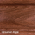 Doc & Holliday Wood Finish Samples, Cinnamon Maple wood finish sample showing a warm reddish-brown hue with wood grain texture.