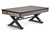 Brunswick Billiards Brunswick Premier Air Hockey Table, a modern wooden air hockey table with sleek black accents and sturdy metal legs.