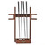 Brunswick Billiards Maxwell 9' Indoor Putting Green - Espresso Finish, Sawyer Twain, with golf clubs on a wooden rack