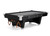 Brunswick Billiards Brunswick Black Wolf Pro Slate Pool Table in Matte Black, professional pool table with sleek black finish, silver accents, and wood cue racks, suitable for game rooms and recreational spaces.