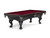 Brunswick Billiards Brunswick Glenwood Slate Pool Table in Two Tone, with a dark wooden finish, red felt surface, and ornate legs.