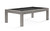 Brunswick Billiards Brunswick Sanibel Slate Pool Table in Rustic Grey, modern pool table with a slate playing surface, wooden frame, and black felt playing area.