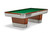 Brunswick Billiards Brunswick Centennial Slate Pool Table, Rosewood Finish with Chrome Accents, featuring a green felt playing surface and classic design.