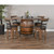 Sawyer Twain Bobby Wine Barrel Pub Table Set, wooden wine barrel-themed dining table with four matching chairs featuring cushioned seats and rustic design.