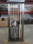 Plank & Hide Co Vox Steel Wall Rack, gunmetal grey finish, display of various golf clubs stored vertically on a black metal rack.