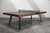 Plank & Hide Co Plank & Hide Harper Table Tennis Table with Storage Drawer, a wooden table tennis table with a black net and a storage drawer underneath, set in a modern room.