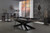 Plank & Hide Co Plank & Hide Felix Steel Slate Pool Table with a sleek black finish, placed in a modern living room with large window, pool cues, and decorative wall art.