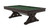 Plank & Hide Co Otis Smokehouse Pool Table with FREE Install USA, a dark wood pool table with a green felt surface and sturdy wooden legs.