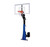 First Team Inc First Team ROLLAJAM NITRO Portable Adjustable Basketball Hoop, image showing a portable basketball hoop with a black and blue pole, clear adjustable backboard, and red and white net.