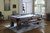 Playcraft Cooper Creek 8' Slate Pool Table | Free Play Kit, pool table with slate surface in a cozy living room with hardwood floors and large windows.