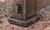 Playcraft Rio Grande Slate Pool Table, close-up of weathered bark finish on the wooden table leg.