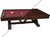 Playcraft Brazos River 8' Slate Pool Table, weathered black finish with red cloth surface and pool balls arranged, side view.