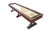 Playcraft Santa Fe Shuffleboard Table by Playcraft, cocoa bean color, 12 to 16 feet sizes, wooden frame with glass playing surface, designed for indoor recreational use.