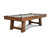 Plank & Hide Co Isaac Slate Pool Table, distressed brown and gold finish with a rustic wooden frame and a slate playing surface.