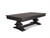 Plank & Hide Co Beaumont Pool Table by Plank & Hide, Distressed Black, showing a large, stylish, black wooden pool table with sturdy, decorative legs.