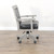 Sawyer Twain Henry 5-Piece Poker & Dining Table Set with Chairs – Weathered Grey, featuring a stylish weathered grey finish with black cushioned seats and adjustable height office chair on wooden flooring.