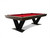 Doc & Holliday Savant 8' Slate Pool Table, features a brown sugar finish with a vibrant red felt playing surface.