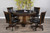 Sawyer Twain Henry 5-Piece Poker & Dining Table Set with 4 Chairs, dark mahogany finish, with poker chips and glasses on the table, in a modern dining room.