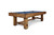 Doc & Holliday Churchill Slate Pool Table with Dining Top Option, rustic wooden pool table with blue felt playing surface and attached dining top for multipurpose use.
