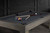 Doc & Holliday The Natural Slate Pool Table, a sleek black felt pool table with wooden frame, pool balls, and cues arranged on top.