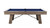 Plank & Hide Co Plank & Hide Isaac Slate Pool Table, a wooden slate pool table with blue felt surface and sturdy wooden legs.