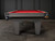 Doc & Holliday Denali Slate Pool Table, rustic charcoal finish with red felt playing surface and traditional pocket design.