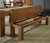 American Heritage Billiards American Heritage Alta Multi-functional Storage Bench in Brushed Walnut, open storage bench showing pool cues and balls inside.