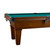American Heritage Billiards American Heritage Avon Pool Table in Suede, featuring a classic wooden frame with a green felt playing surface and leather pockets.