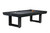American Heritage Billiards American Heritage Lanai Outdoor Pool Table in Black, modern black outdoor pool table with balls racked and cue ball on sleek table surface.
