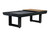 American Heritage Billiards American Heritage Lanai Outdoor Pool Table in Black, with a sleek black finish and a wooden side extension for additional playing surface.