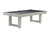 American Heritage Billiards Lanai Outdoor Slate Pool Table in Oyster Grey, modern outdoor pool table with a sleek slate playing surface and sturdy white frame.
