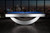 Doc & Holliday Poshy Pool Table | Reverse Rainbow Edition, modern pool table with sleek silver base and vibrant blue playing surface against a city skyline at night.