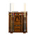 American Heritage Billiards Providence Rack, Sable, wooden billiard cue rack with slots for multiple cues and balls, including a triangle rack and cleaning brushes.