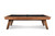 Doc & Holliday Muse Pool Table, Made in USA, showcasing a stylish wooden design with a black playing surface and sturdy angled legs.