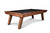 Doc & Holliday Muse Pool Table, made in USA, featuring a classic wooden design with a black felt playing surface and sturdy wooden legs.